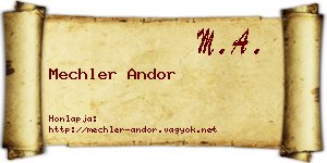 Mechler Andor névjegykártya